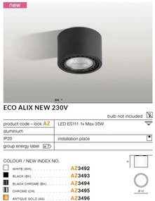 Spot aplicat de tavan/plafon ECO ALIX NEW crom ZZ AZ3495