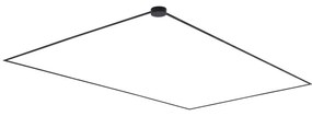 Sistem modern de iluminat pe șine negru monofazat 1000 cm cu sursă de alimentare rotundă - Magnetic