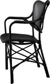 Scaun cu brate din ratan design LUX, Colony negru
