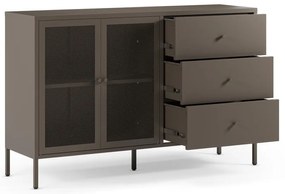 Comodă gri din metal 140x90x40 cm Fayna – Marckeric