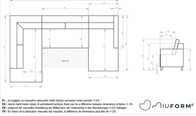 Colțar bej extensibil cu tapițerie din catifea reiată (cu colț pe partea stângă ) Lofty Lilly – Miuform