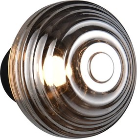 Aplică de perete gri închis LED din sticlă cu USB ø 15,5 cm Earl – Reality