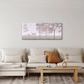 Tablou - Pădure,monocrom (120x50 cm)