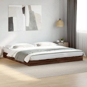 vidaXL Cadru pat fără saltea stejar maro 180x200cm lemn prelucrat