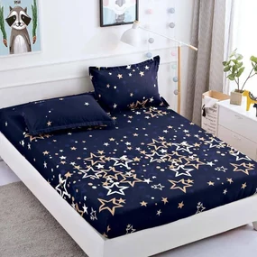 Lenjerie de pat 3 cu elastic 100% bumbac - a751 de la Onesleep