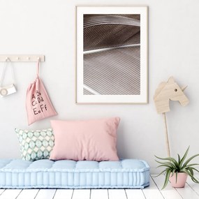 Poster - detaliu de pană de pasăre (A4)