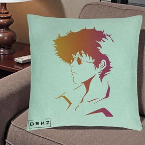 Perna Decorativa Cowboy Bebop Spike Silueta Gradient, 40x40 cm, Verde Menta, Husa Detasabila, Perna Inclusa, BEKZ®
