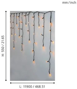 Eglo 410824 - Instalație luminoasă LED de exterior pentru Crăciun GOLDEN 480xLED/17x0,55m IP44 alb cald