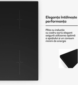 Klarstein Plită cu inducție Velaire, elegantă, minimalistă, puternică, 4 zone de gătit, 7000 W, 60 cm