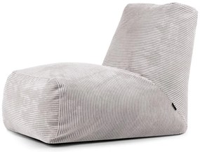 Fotoliu bean bag gri deschis cu tapițerie din catifea reiată Tube – SLOWDOWN