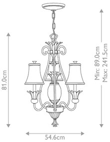 Lustră pe lanț Hinkley HK-PLANT3-PL PLANTATION 4xE14/40W/230V argintiu