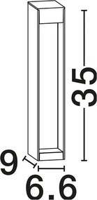 Stalp LED iluminat exterior IP65 LUMIX Corten H-35cm