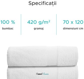 2x prosop DONNA 70x120 cm galben, 100% bumbac