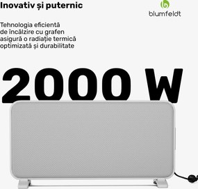 Blumfeldt Încălzitor cu infraroșu SwiftWave, 2000 W, până la 20 m², aplicație de control tactil, grafenă