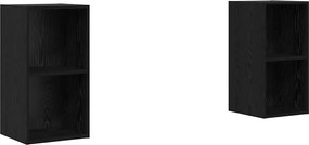 vidaXL Set comodă TV 2 pcs Stejar Negru 37 x 37 x 72 cm Lemn compozit