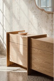 Comodă în culoare naturală cu aspect de lemn de stejar 146x76x51 cm Hido – noo.ma