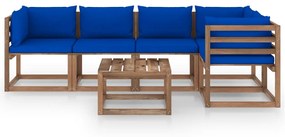 3067462 vidaXL Set mobilier de grădină cu perne, 6 piese, lemn pin tratat