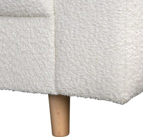 Colțar alb cu tapițerie din stofă bouclé (cu colț pe partea stângă ) Ariella – Ropez