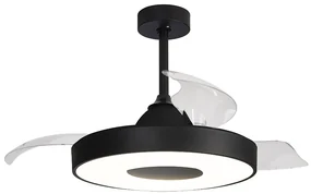 Lustra LED cu Ventilator si telecomanda COIN negru