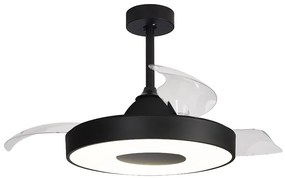 Lustra LED cu Ventilator si telecomanda COIN negru