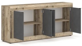 Comodă RUNEA, maro deschis/antracit