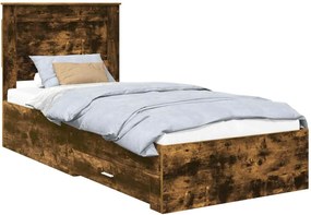 vidaXL Cadru de pat cu sertar cu headboard cu depozitare Lemn compozit