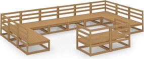 vidaXL Set mobilier de grădină, 12 piese, lemn masiv de pin