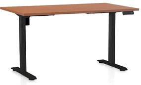 Masa inaltime reglabila OfficeTech B, 120 x 80 cm, bază neagră, cireașă