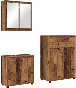 vidaXL Set de mobilier pentru baie 3 pcs Lemn Vechi Lemn compozit