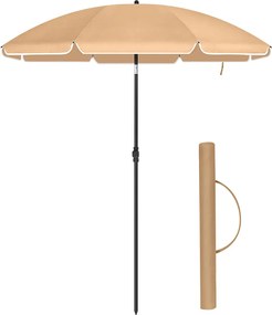 Umbrelă SOLARA, Ø160 cm, maro deschis (taupe) SongmicsHome