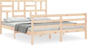 vidaXL Cadru de pat cu tăblie, king size, lemn masiv