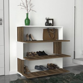 Comodă pentru pantofi Napolyon - White, Walnut