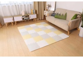 KINDERKRAFT - Puzzle din spumă LUNO 30 piese gri/galben