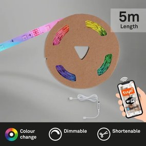 Bandă LED RGBW dimabilă 6,6m LED/7,5W/USB Tuya Brilo + telecomandă