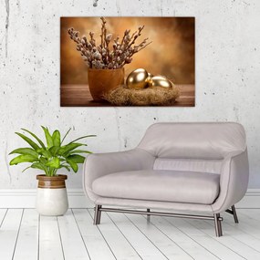 Tablou cu ou și pisicuțe (90x60 cm)