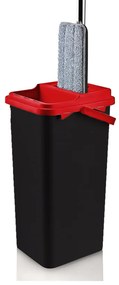 Mop de curatenie Lisa ZLN4643 Negru, galeata de 8 l cu scurgere laterala si laveta detasabila