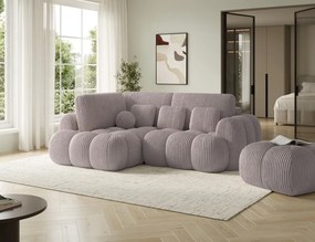 Puf Tapitat Covio 85x85x52 cm, Gri deschis Velvet – Modullo 03