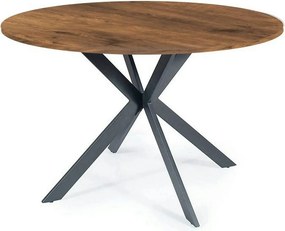 Masa TALIA II, nuc/negru mat, 90x90x76 cm