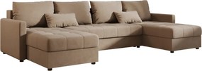 OFERTA Set canapea extensibila in forma de U VENORIA 285x146 cm, bej + 2 perne GRATUIT Calitatea II