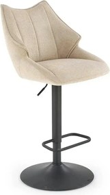 Scaun bar H122, bej/negru, stofa clasica/metal, 50x54x96/118 cm