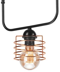 Lustră pe lanț MORGAN 1xE27/60W/230V neagră/cupru