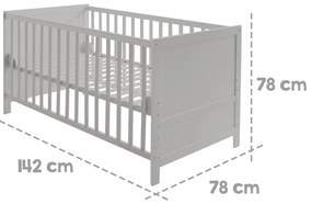 Pătuț gri deschis 70x140 cm – Roba