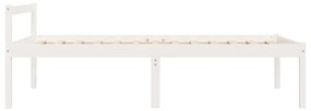 Cadru de pat Single 3FT, alb, 90x190 cm, lemn masiv de pin Alb, 90 x 190 cm