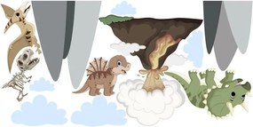 Autocolant pentru copii, lumea fantastică a dinozaurilor 100 x 200 cm
