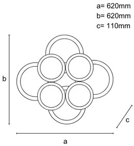 Lustră LED dimabilă aplicată LED/200W/230V 3000-6500K + telecomandă