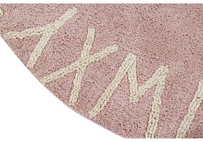Covor pentru copii roz deschis lavabil/țesut manual din bumbac ø150 cm ABC Vintage Nude – Lorena Canals