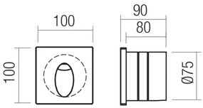 Redo 91200 - Corp de iluminat orientativ LED pentru exterior BAST, 2,5 W, 230 V, IP65, antracit
