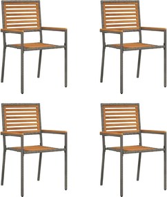 vidaXL Scaune de grădină stivuibile 4 pcs Maro și gri