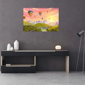 Tablou - Baloane deasupra unui peisaj (90x60 cm)