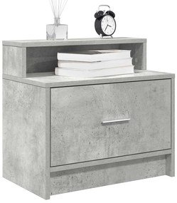 vidaXL Noptiera cu sertar gri beton 51x31x47 cm